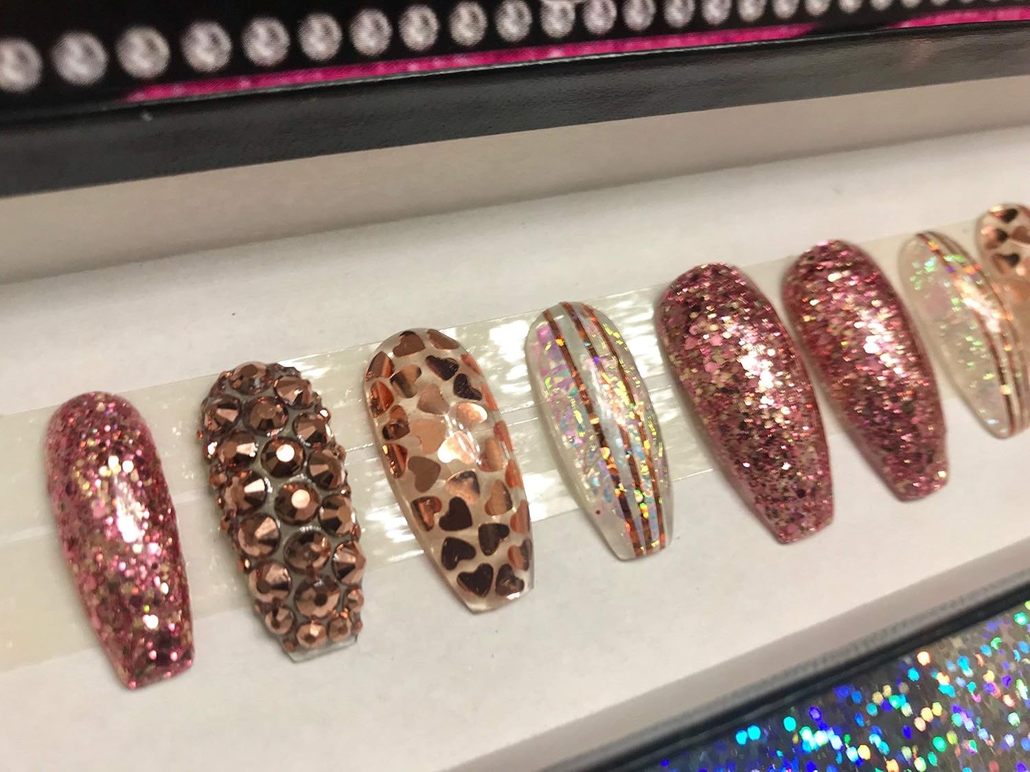 Amazon Com Heart Of Rose Gold Rose Gold Nails Hand Designed Press