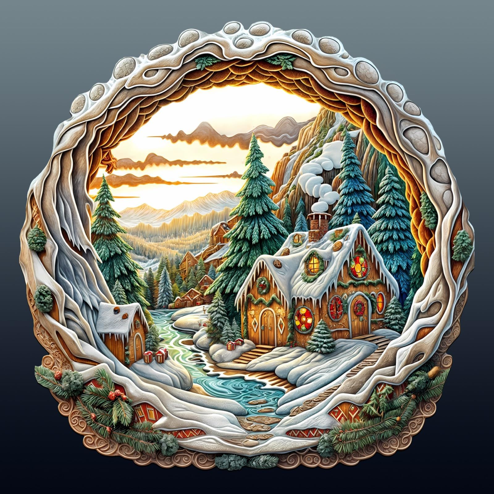 Photo 1 of Christmas Best Gifts - Christmas House Puzzle, Unique Shape Wooden Christmas Puzzles, Snowy Xmas Wooden Puzzles for Adults, Gingerbread House Puzzle, Wood Puzzles Adult (S-8.5 * 8.3in-100 Pieces)