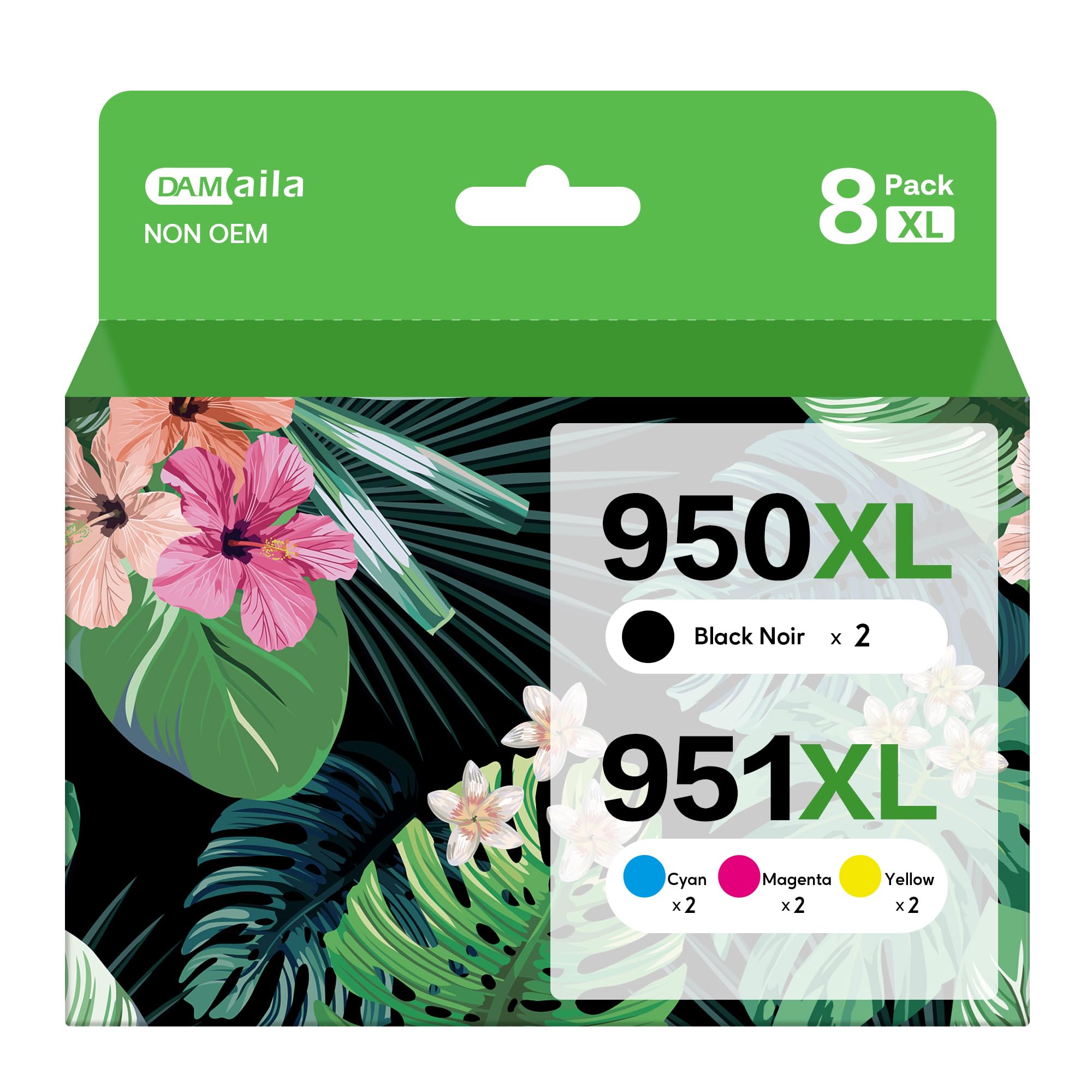 Photo 1 of DAM aila 950XL 951XL Combo Pack Compatible for HP 950 XL 951 XL Ink Cartridge Replacement for HP OfficeJet Pro 8600 8610 8620 8100 8630 8660 8640 8615 76DW 251DW (2 Black, 2 Cyan, 2 Magenta, 2 Yellow)