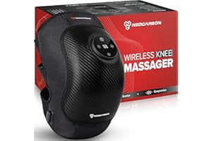 NEOCARBON Wireless Knee Massager, Portable Heated Therapy with Compression and Vibration Massage Muscle Relaxation, Knee Joint Pain Relief, Black