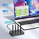HotTopStar 4 Bay NVME SATA M.2 SSD Docking Station USB C 10Gbps Aluminum view 5