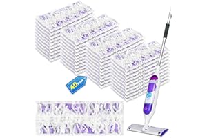 BISENKUD 40 Count Disposable Mopping Pad Refills for Power Mop Refills, Unscented Spray Cleaning Repalcement Pads