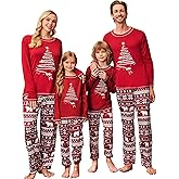 Ekouaer Matching Family Sets Christmas Pajamas Set Xmas PJS Sleepwear Soft Christmas Matching Jammies