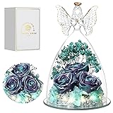 Tiaronics Glass Angel Figurine with Three Roses
