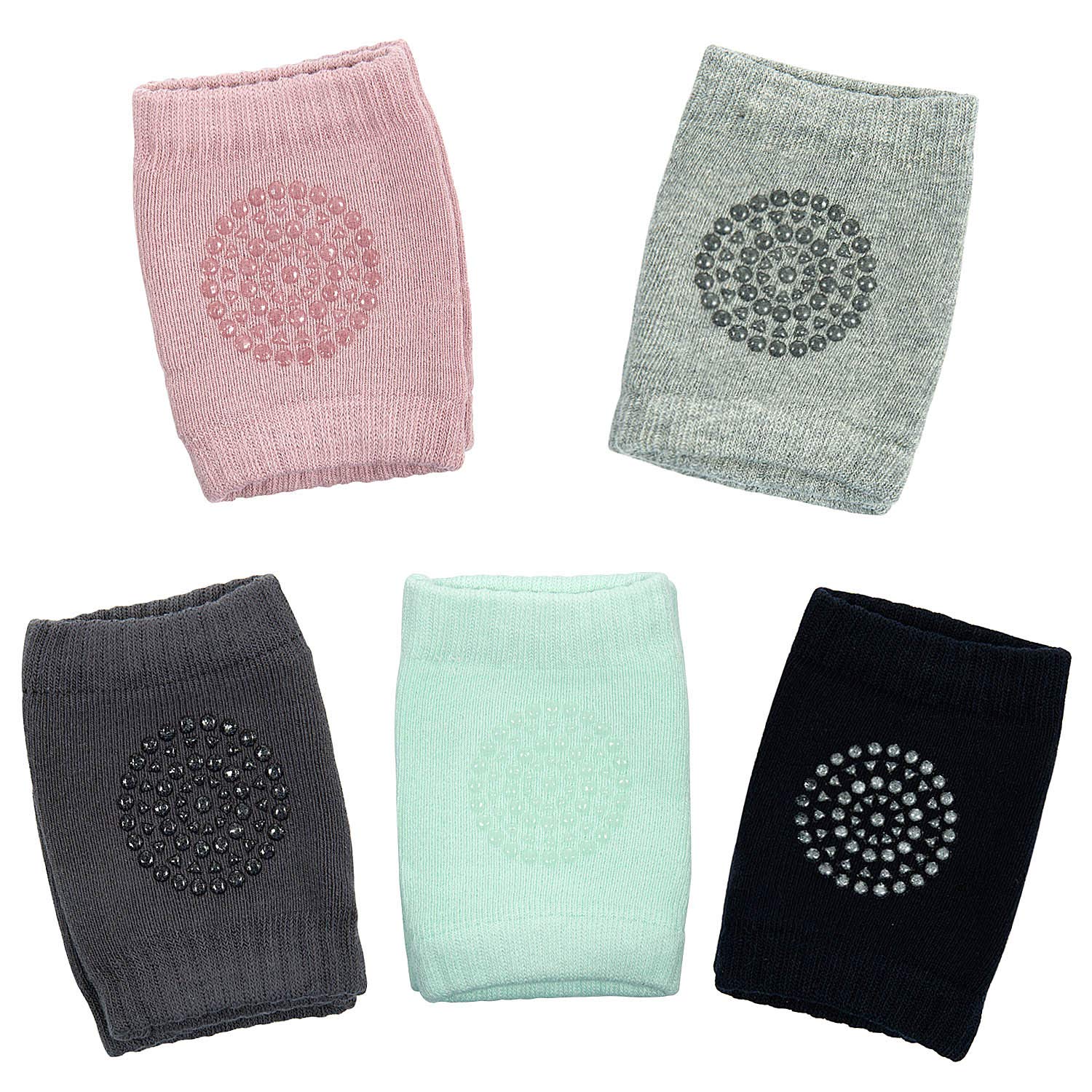 WolinTek Baby Crawling Anti-Slip Knee, Baby Knee Pads,5 Pairs Toddlers Crawling Anti-slip protector Soft Knee Pads Knee Elbow Pads Crawling baby kneepads leg warmers for Toddle