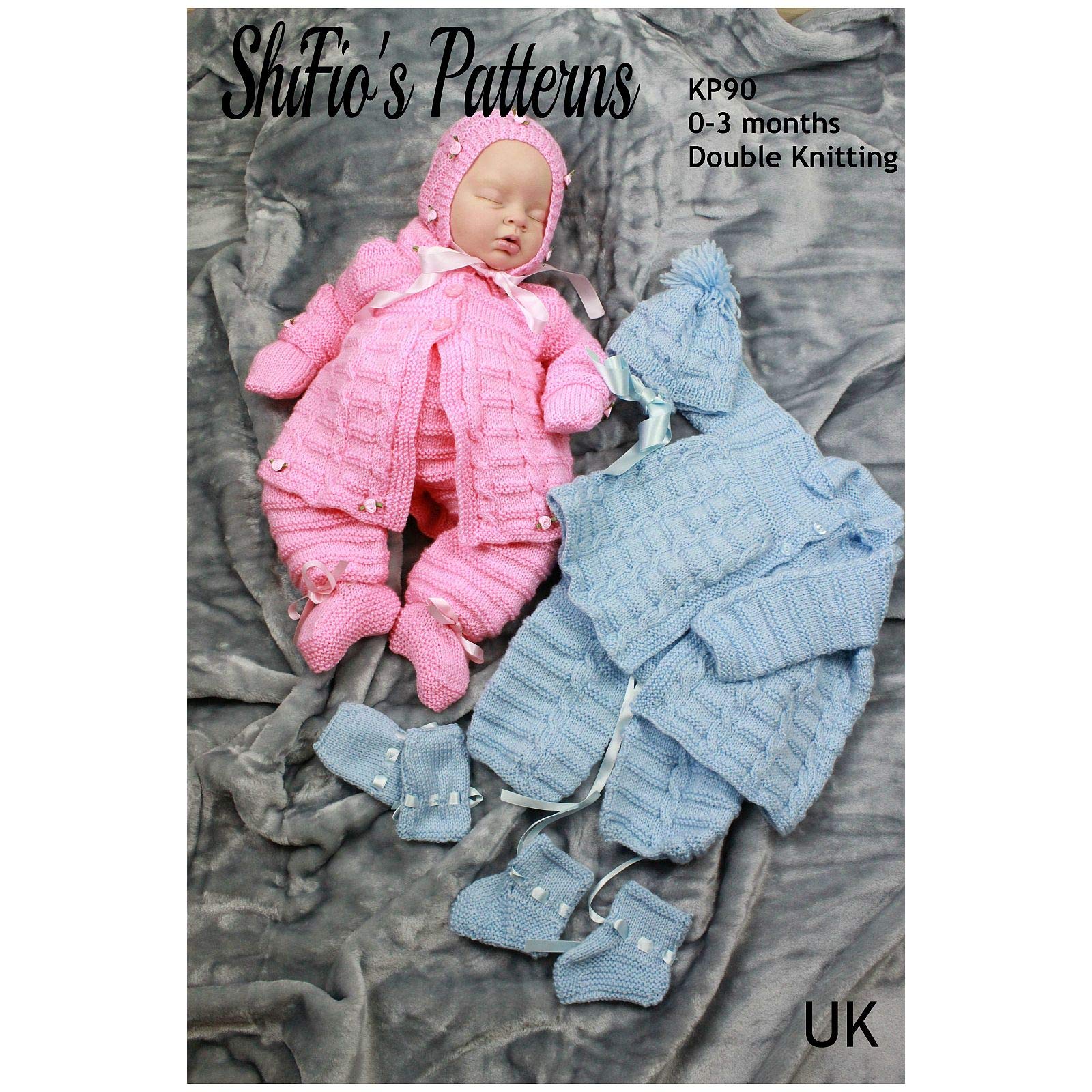 Knitting Pattern for Babies Jacket, Boys and Girls Hat, Trousers, Mitts and Bootees, Double Knitting, 0 to 3 Months, KP90