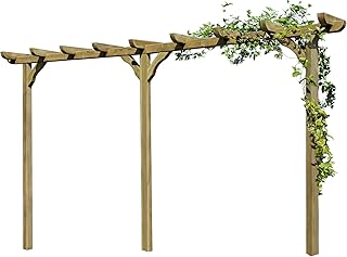 Gartenpirat Pergola aus Holz Torbogen Rankhilfe Länge ca. 450 cm mit Pfosten 9x9cm