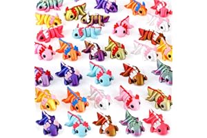 Soulchen 24 Pcs 3D Printed Axolotl Figures Colorful Mini Sensory Fidget Toys for Axolotl Party Favors Birthday Party Supplies Christmas Valentine's Day Gifts