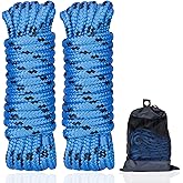 MARINE SYSTEM Double Braided Nylon Dock Lines Rope, 1/2 Inch x 15 FT Dock Line with 12 Inch Eyelet for Mooring Boats, Blue and Black (2 Pack)