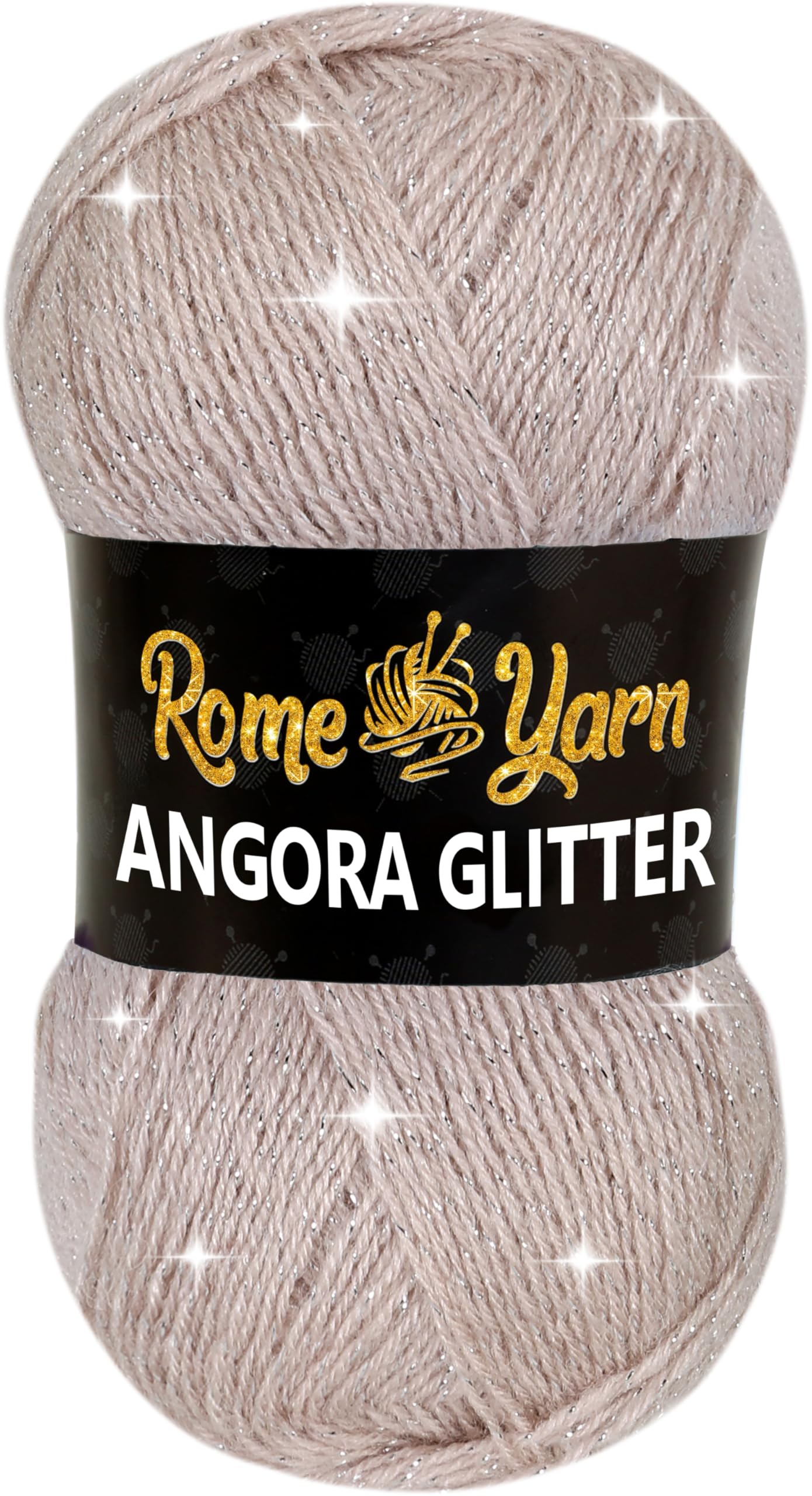 Rome Yarn Angora Glitter | 500m | 100g | 75% Acrylic 20% Wool 5% Metallic Polyester | Hand Knitting Yarn | Crochet Yarn | Acrylic Simli Yarn (1 Pack, 762) โ image 1