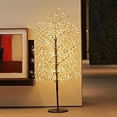 LITBLOOM Lighted Brown Tree with Timer and Dimmer 4FT 576 LED Fairy Lights, Twig Tree with Lights for Home Room Thanksgiving Christmas Holiday Decoration