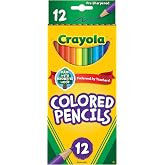 Crayola Colored Pencils, Assorted Colors, Pre-sharpened, Adult Coloring, 12 Count, Gift