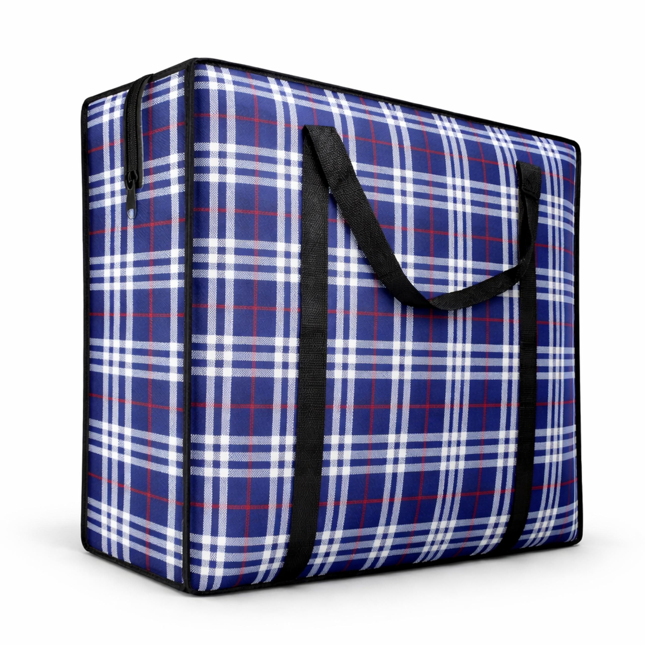 82L Extra Large JUMBO 190 GSM Oxford Fabric Waterproof Storage Bags with Zipper & Strong Handles – Heavy Duty Reusable for Moving, Laundry & Bedding (NAVY BLUE)