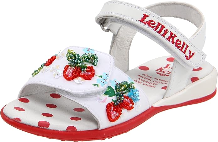 Amazon.com | Lelli Kelly Toddler/Little Kid 7512 Strawberry 1 Velcro Sandal | Sandals