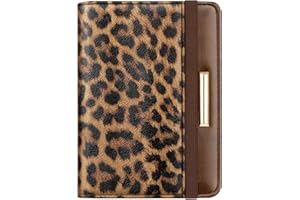 COCO ROSSI Passport Holder Cover Travel RFID Blocking Passport Cover Rose Gold Cute Flowers Passport Wallet with Elastic Band for Women