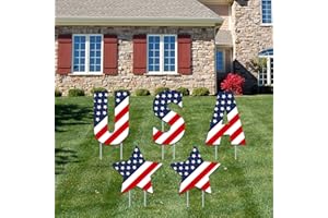 FANBOXK Memorial Day Yard Sign Outdoor Decorations,4th of July Patriotic Party Yard Sign with Stakes,Set of 2 Pcs Stars and USA Letter,Independence Day Party Supplies Waterproof Corrugated Lawn Signs.