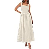 PRETTYGARDEN Women's Maxi Dress Summer Striped Sundress 2026 Spring Smocked A Line Long Flowy Beach Vacation Party Dresses