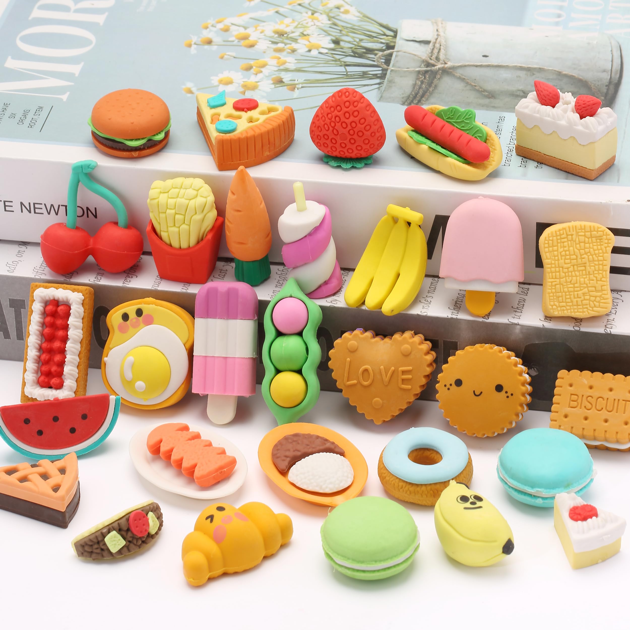 Mr. Pen- Food Erasers, 30Pcs, Take Apart Erasers, Fun Eraser for Kids, Food Eraser for Kids