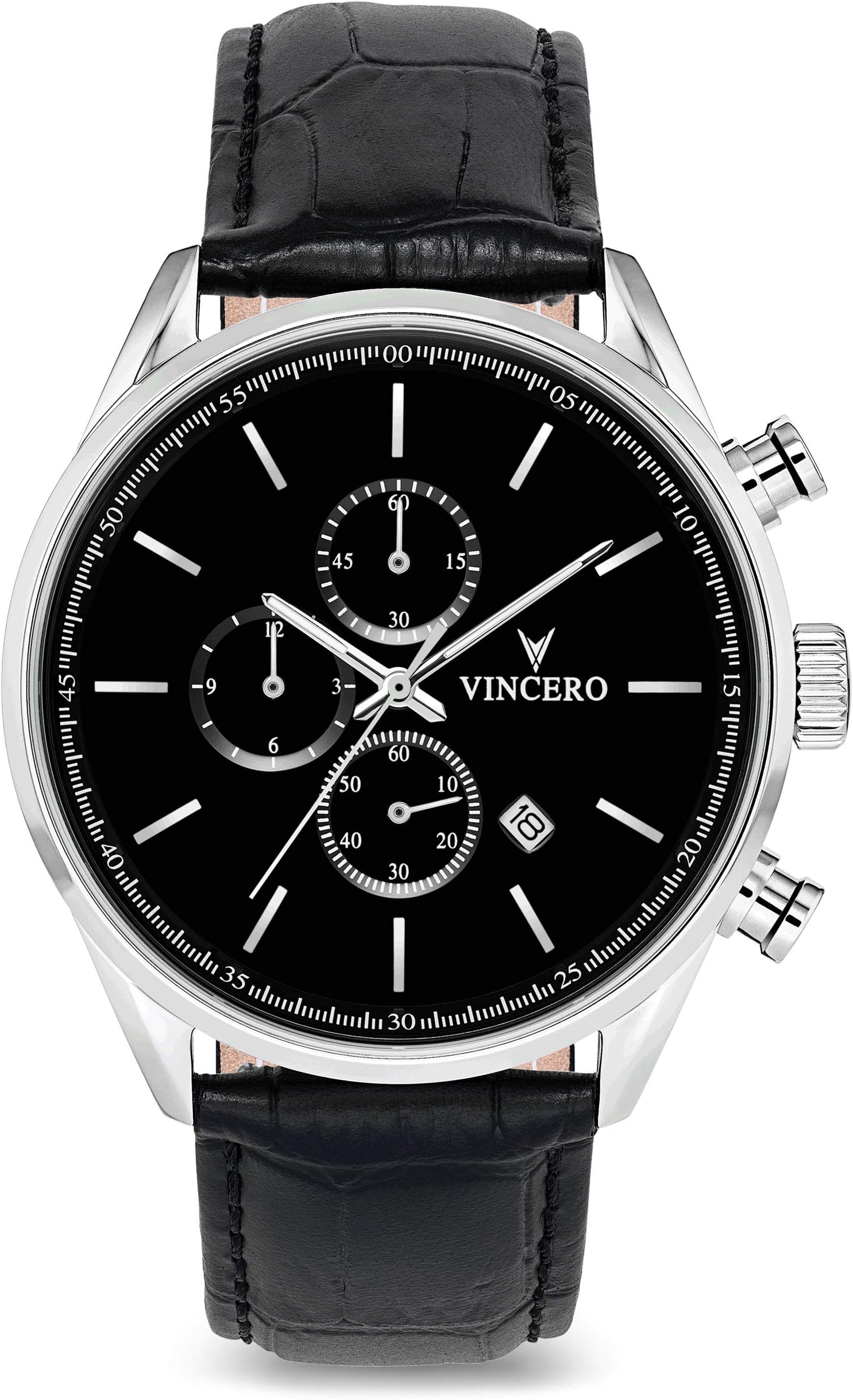 Vincero Luxury Men's Chrono S Wrist Watch - 43mm Chronograph Watch - Japanese Quartz Movement