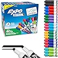 EXPO Dry Erase Markers, Low Odor Ink, Assorted Fashion Colours, Chisel Tip, 40 Count.
