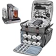 CURMIO Carrying Case Compatible with Bartesian Cocktail Machine, Insulated Cocktail Maker Machine Travel Bag with Pockets for Cocktail Capsules, Menu and Other Accessories, Grey (Patent Design)