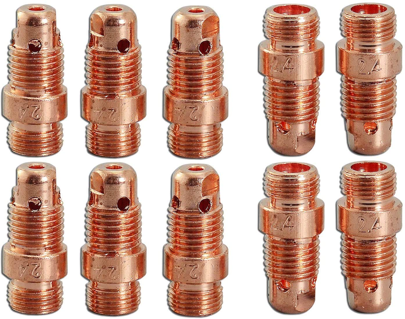 RIVERWELD TIG Stubby Collet Bodies 17CB20 2.4mm Orifice for PTA DB SR WP 17 18 26 TIG Welding Torch Pack of 10