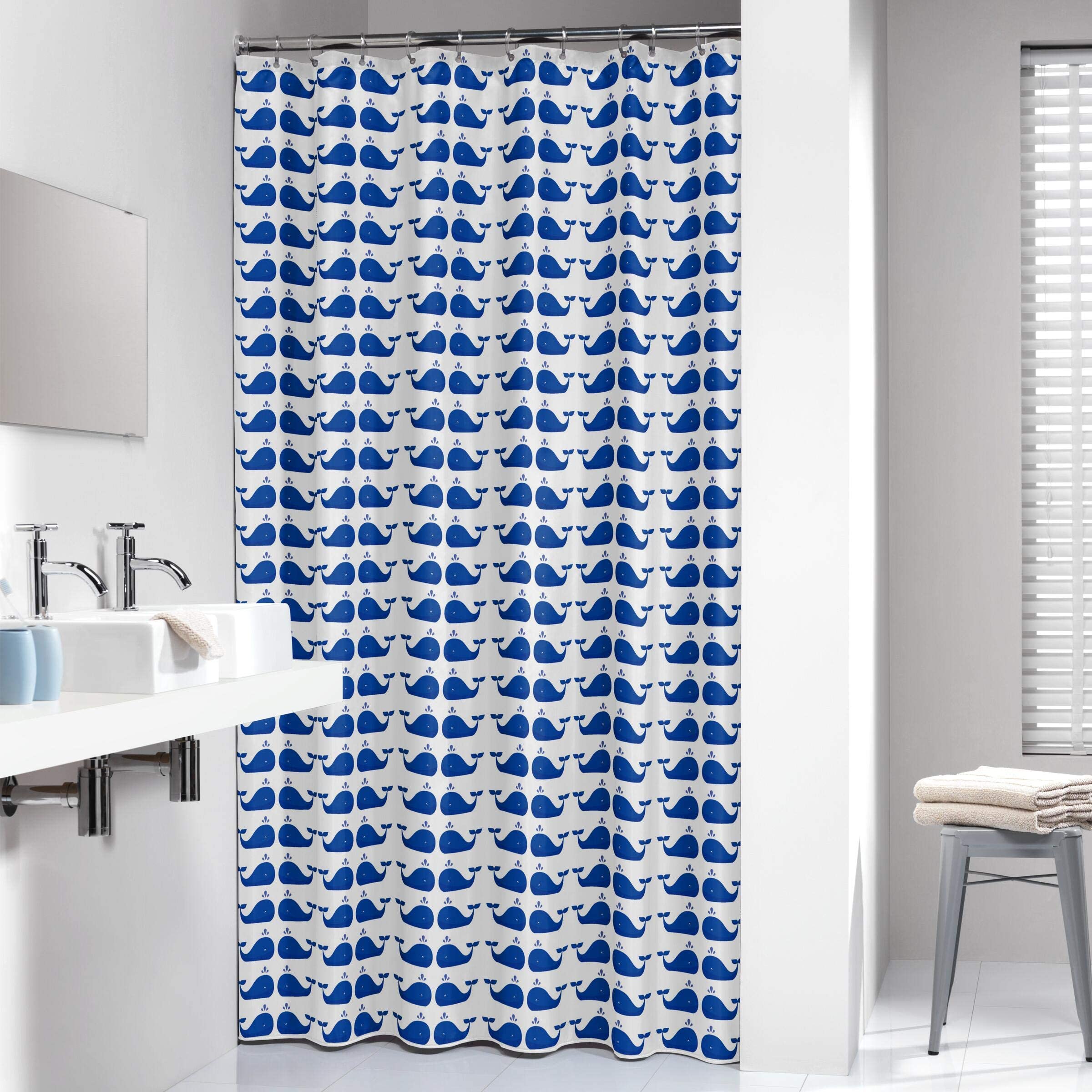 Sealskin Shower Curtain, PEVA, Blue, 180 x 200 cm, 210971324