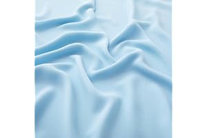 MaiMaiSuan 60" Wide Light Blue Chiffon Fabric by The Yard Soft Sheer Fabric for Wedding Arch Draping Fabric,Bridal Wedding Dress Sewing DIY,1 Yard