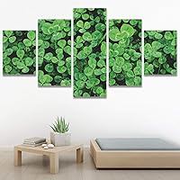 SIGNWIN 5 Panel Canvas Wall Art Modern Art Decorative Elements Expressive Leaves Multicolor Patterns Photography for Home Decorations Ready to Hang - 60