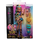 Monster High Nefera De Nile Doll | Royal Mummy in Dress with Pet Scarab Lavish and 7 Accessories like Purse, Laptop, Sunglasses, Drink and Snacks