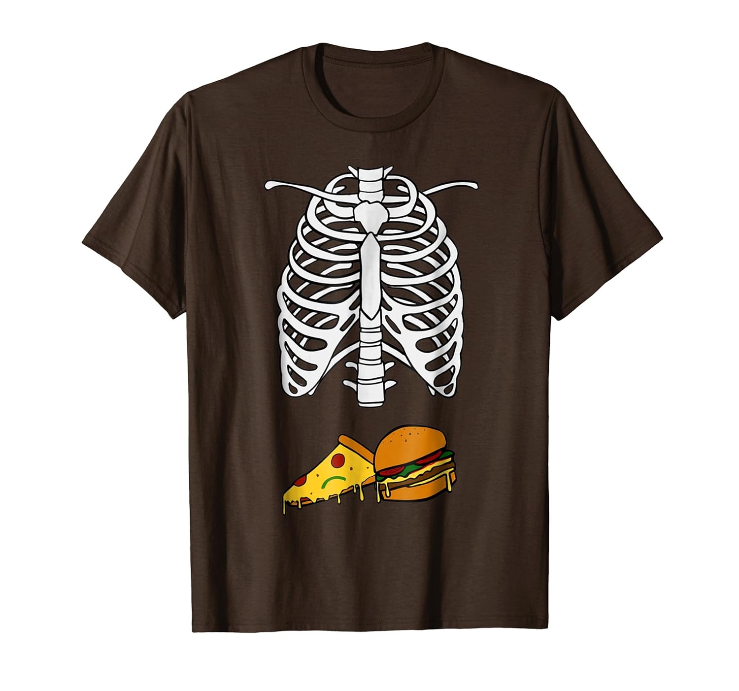 Pizza Hamburger Skeleton T-shirt Pregnancy Costume Halloween-Rose