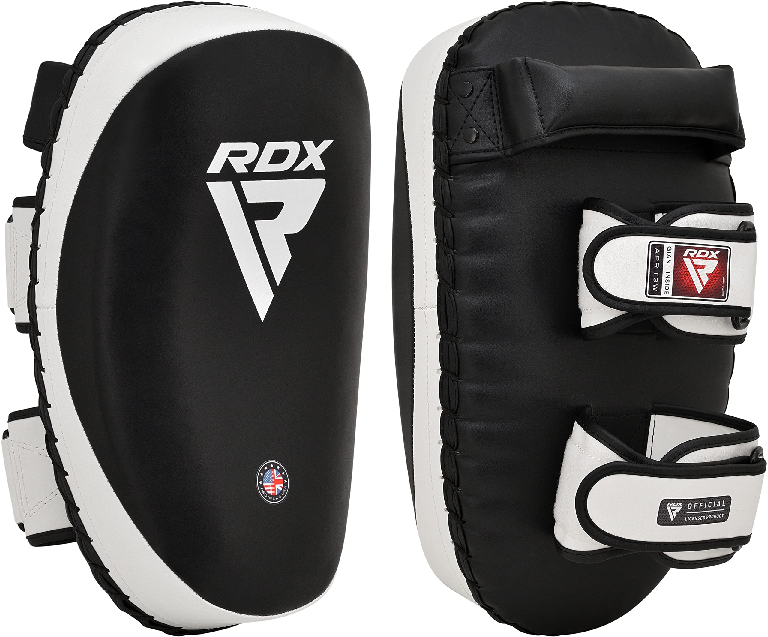 RDX Arm Pads for Kickboxing Muay Thai with Solid Handle Grip, Curved Strike Shield for Boxing MMA Martial Arts Taekwondo, Training Combat Sports Knees Elbows Kicks Punches