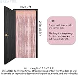 GREATRIL Rose Gold Foil Fringe Curtain Backdrop 2 Packs 3.2ft x 8.2ft view 3