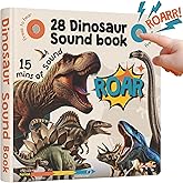 LEARNING BUGS Dinosaur Sound Book for Kids 3-5, 28 Realistic Sounds. Explore Land, Sky, & Sea Dinosaurs, Perfect Educational Toy and Gift for Toddlers