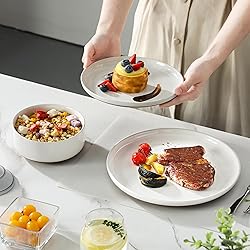 MALACASA Plates and Bowls Sets, 18 Pieces Modern
