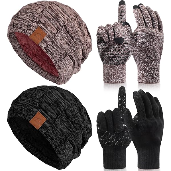 Warm Winter Beanie Hat Scarf Gloves Men Women Knit Set Sock  display picture 3