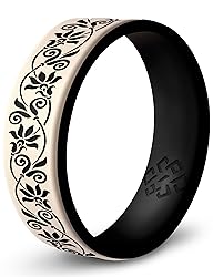 Knot Theory Floral Silicone Ring in Champagne Gold