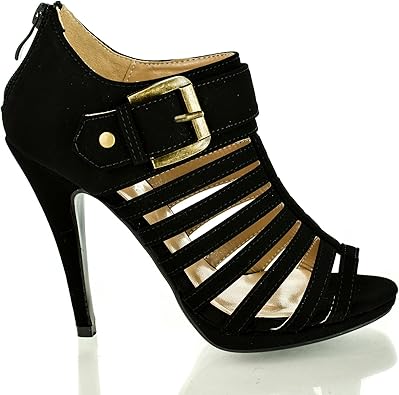 peep toe caged heels