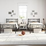 Yaheetech 3ft Metal Bed Frame with Headboard Footboard Black view 4