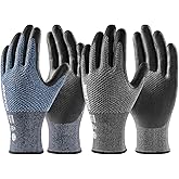 LANON Gardening Gloves for Men Women, 2 Pairs Nitrile Coated Garden Gloves with Grip, Breathable B.COMB AIR Technique, Dusty Olive & Bluebird, Large