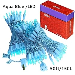 JinBest 150 LED Sky Blue Christmas Lights