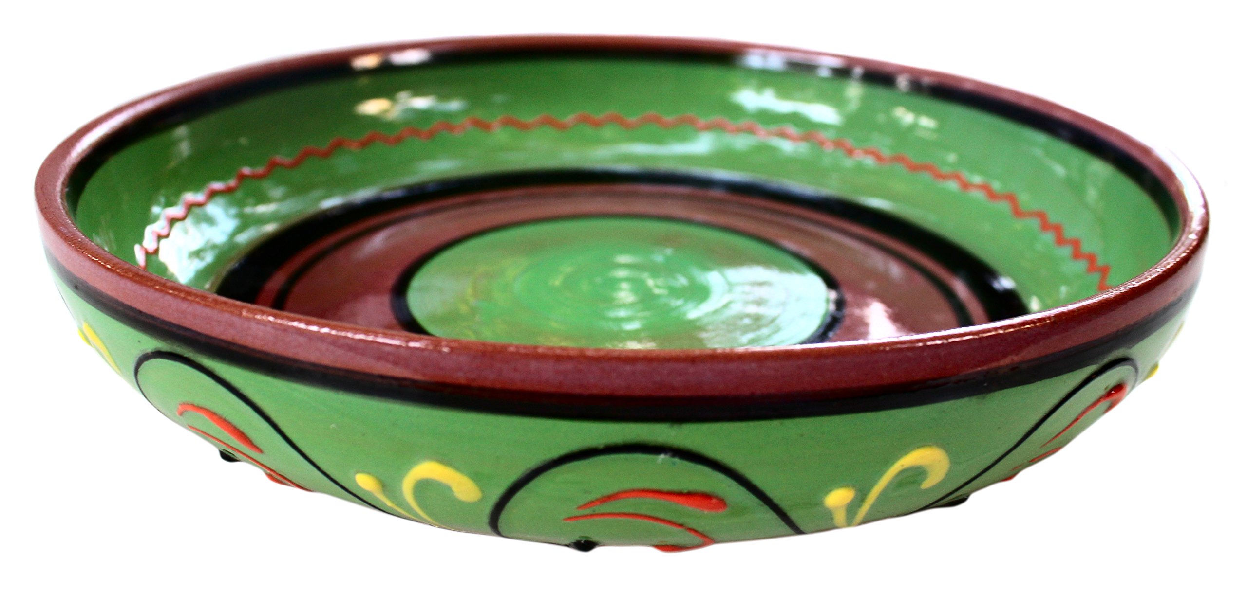 Cactus Canyon Ceramics Green Terracotta Serving Dish - Hand Painted from Spain