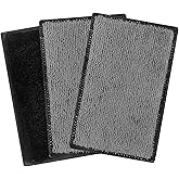 3 Pcs Interior Scrubbing Sponges, Scrub Pads Car Detailing, 6"×5" Interior Scrub Pad, Microfiber Car Wash Sponges for Cars Leather, Boat, Wood, Plastic, Marble, Motorcycle, Upholstery (Gray Black)