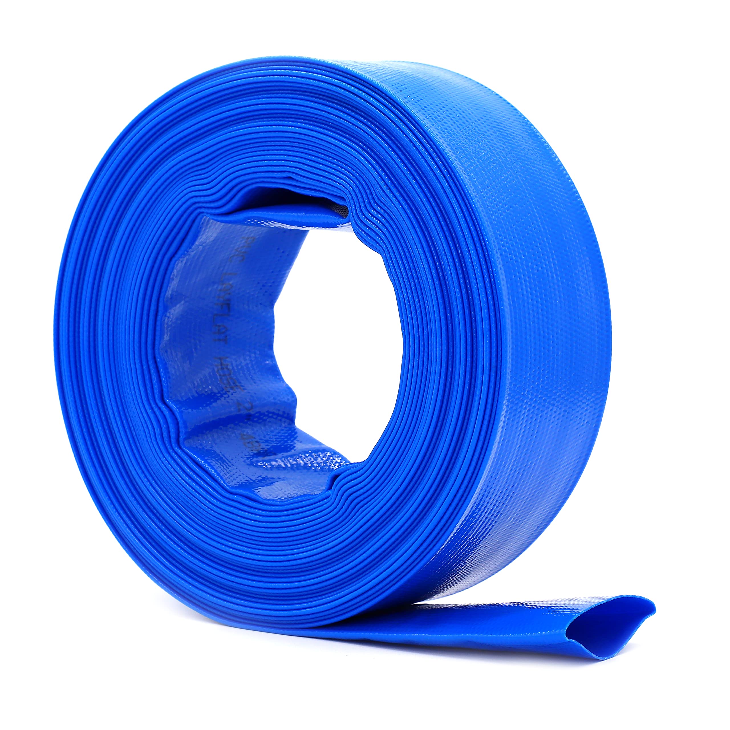 10m x 51mm (2 Inches) Diameter Lay Flat Water Discharge Hose Water Pump Pond Hose, Blue — image 1
