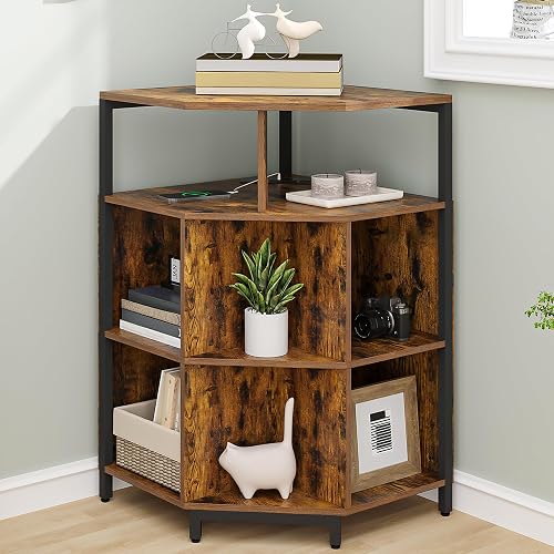 Hzuaneri Corner Cabinet, Corner Cube Storage, Corner Bookshelf with ...