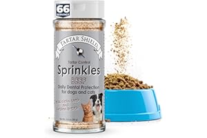 Tartar Shield Dental Sprinkles | Dog & Cat Food Topper Additive | Fights Tartar Plaque & Bad Breath Cleans Teeth & Gums | Pet Oral Health Support | USA Made | Low Calorie Human-Grade Beef