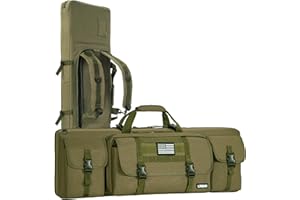 AKOZLIN Double Rifle Case Portable Long Rifle Bag Backpack with 3 Storage Pockets for Outdoor Hunting Shooting, Firearm Trans