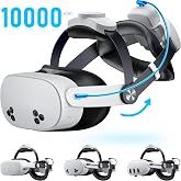 Kawaye for Meta Quest 3S/Quest 2/Quest 3 Head Strap with 10000mAh Hot-Swap Battery Pack, Double Knobs Adjustable VR Headset Strap with Two Large Support Pad Enhanced Support, Reduce Pressure