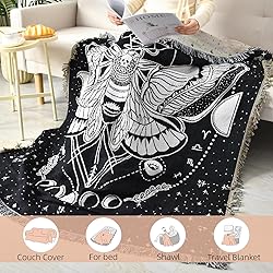Shesyuki Boho Throw Blanket Reversible Cotton