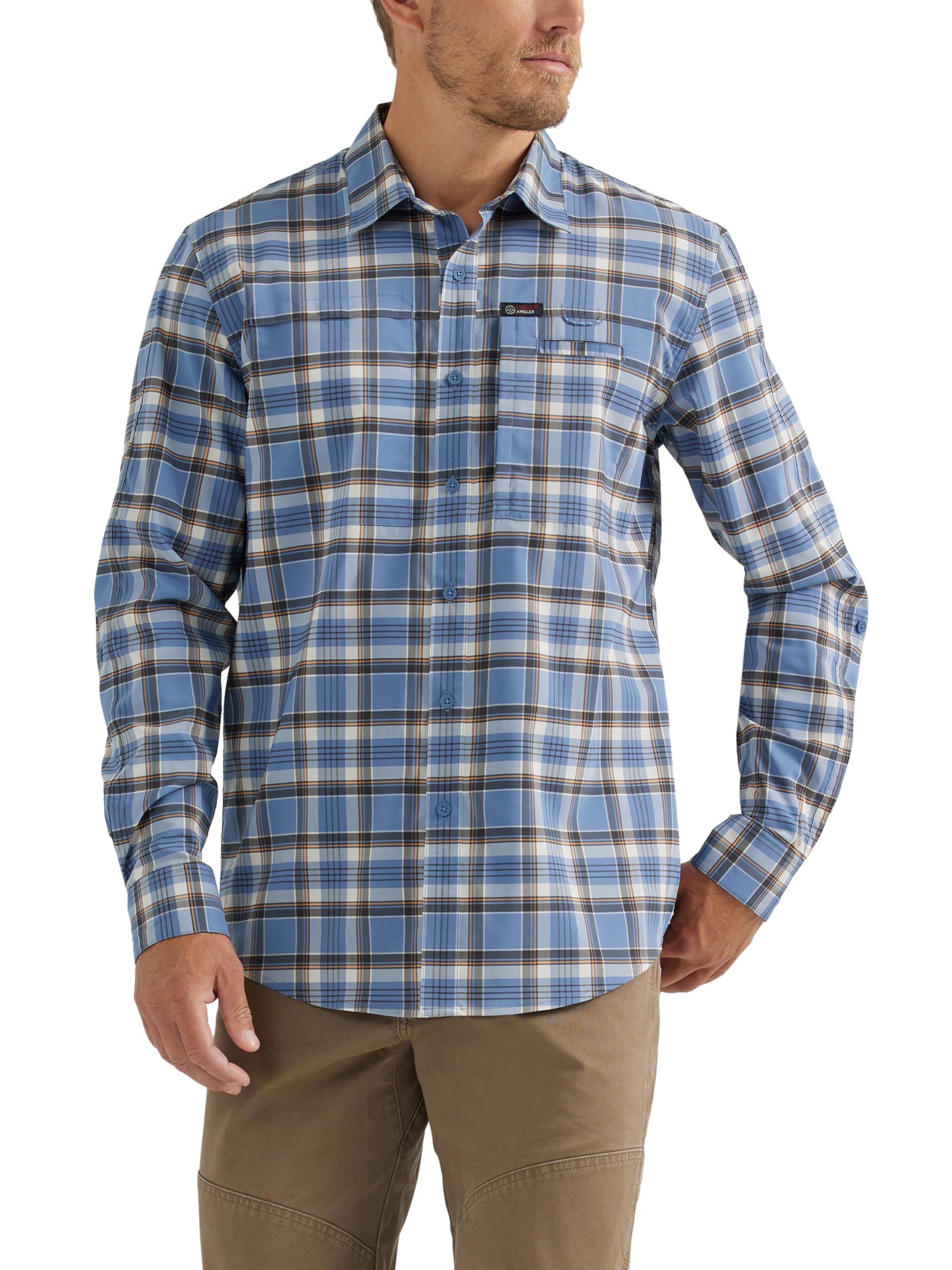 ATG by Wrangler Men's Long Sleeve Hike to Fish Shirt, Coronet Plaid, 3X Image